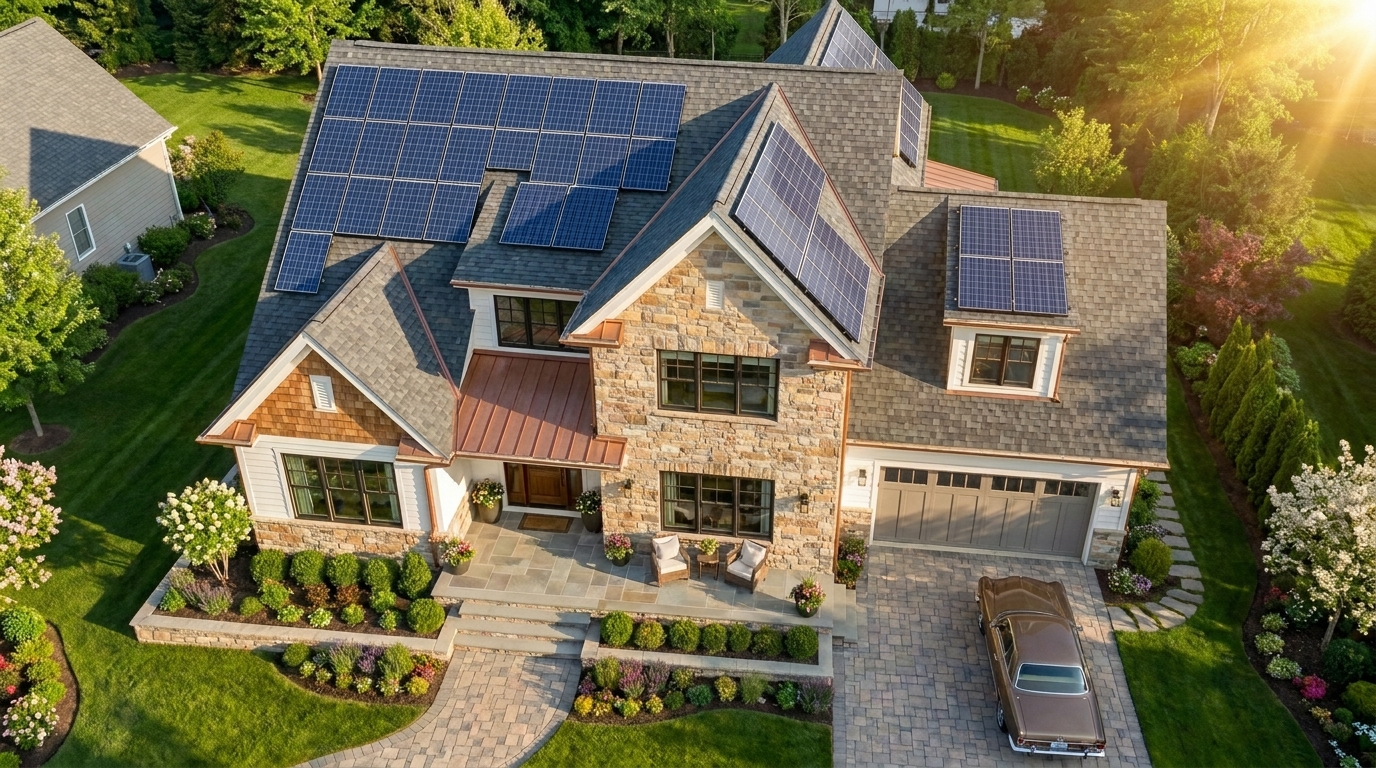 Solar panels on a Canadian home